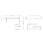 Divano letto angolare reversibile Jozzis con vano contenitore e pouf in tessuto Zenith C1756 grigio