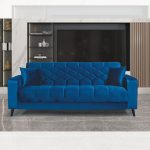 Divano letto contenitore Columbia 3 posti colore blu 82-103