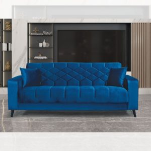 Divano letto contenitore Columbia 3 posti colore blu 82-103