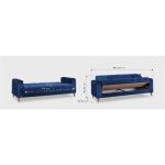 Divano letto contenitore Columbia 3 posti colore blu 82-103