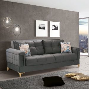Divano letto contenitore Kemer grigio 07-814