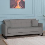 Divano letto contenitore Legen 3 posti in vellutino grigio 07-450