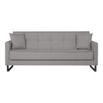 Divano letto contenitore Legen 3 posti in vellutino grigio 07-450