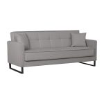 Divano letto contenitore Legen 3 posti in vellutino grigio 07-450