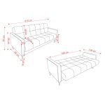 Divano letto contenitore Legen 3 posti in vellutino grigio 07-450