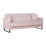 Divano letto contenitore Legen 3 posti in vellutino rosa antico 12-450