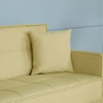 Divano letto contenitore Legen 3 posti in vellutino senape 02-450