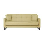 Divano letto contenitore Legen 3 posti in vellutino senape 02-450