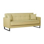 Divano letto contenitore Legen 3 posti in vellutino senape 02-450