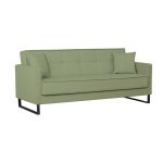 Divano letto contenitore Legen 3 posti in vellutino verde oliva 18-450