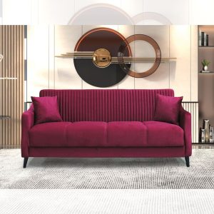 Divano letto contenitore Montana 3 posti colore bordeaux