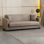 Divano letto contenitore Moon 3 posti in tessuto Internobase 07 camel
