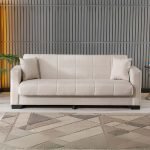 Divano letto contenitore Moon 3 posti in tessuto Internobase 09 cream