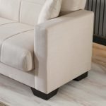 Divano letto contenitore Moon 3 posti in tessuto Internobase 09 cream