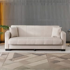 Divano letto contenitore Moon 3 posti in tessuto Internobase 09 cream