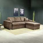 Divano letto contenitore angolare Alberta reversibile in Giulia 9703 cappuccino
