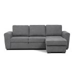 Divano letto corner reversibile Aston con contenitore in tessuto C1705 Ash grigio