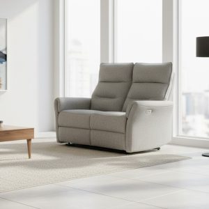 Divano recliner 2 posti Softwave elettrico in tessuto G268 grigio