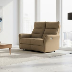 Divano recliner 2 posti Softwave elettrico in tessuto G270 camel