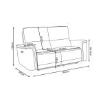 Divano recliner 2 posti Velveta elettrico in tessuto L008 grigio