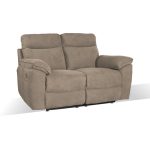 Divano recliner Boston 2 posti elettrico in tessuto giulia 9703 cappuccino