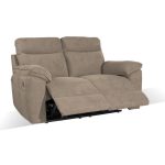 Divano recliner Boston 2 posti elettrico in tessuto giulia 9703 cappuccino