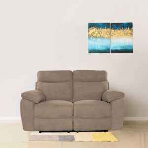 Divano recliner Boston 2 posti elettrico in tessuto giulia 9703 cappuccino