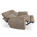 Divano recliner Boston 2 posti elettrico in tessuto giulia 9703 cappuccino