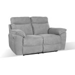 Divano recliner Boston 2 posti elettrico in tessuto giulia 9713 grigio