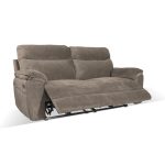 Divano recliner Boston 3 posti elettrico in tessuto giulia 9703 cappuccino