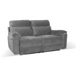 Divano recliner Boston 3 posti elettrico in tessuto giulia 9713 grigio