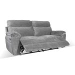 Divano recliner Boston 3 posti elettrico in tessuto giulia 9713 grigio
