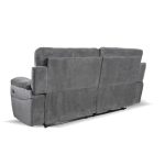 Divano recliner Boston 3 posti elettrico in tessuto giulia 9713 grigio