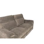 Divano recliner Boston 3 posti manuale in tessuto barrel 21 tortora