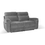 Divano recliner Boston 3 posti manuale in tessuto barrel 90 grigio