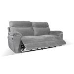 Divano recliner Boston 3 posti manuale in tessuto barrel 90 grigio