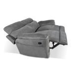 Divano recliner Boston 3 posti manuale in tessuto barrel 90 grigio