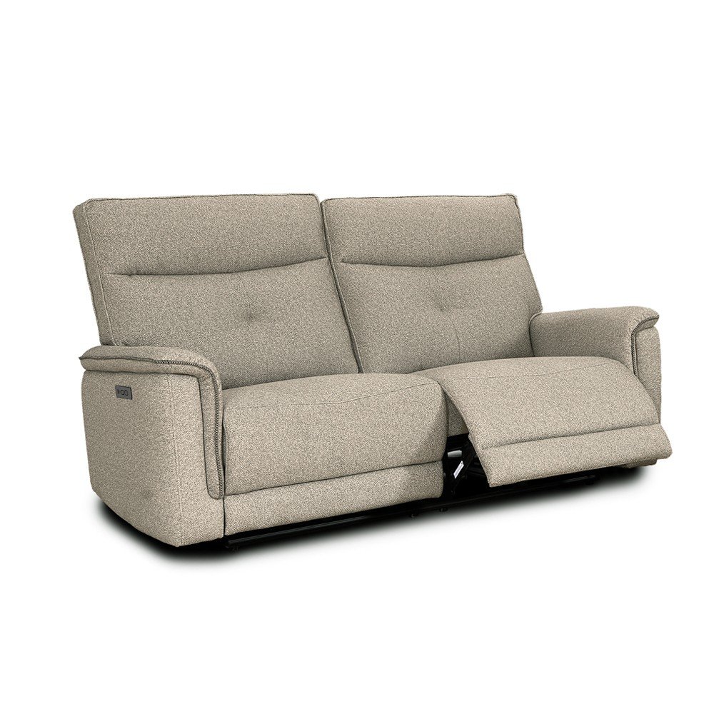 Divano recliner Elysio 3 posti elettrico in tessuto G093 sabbia