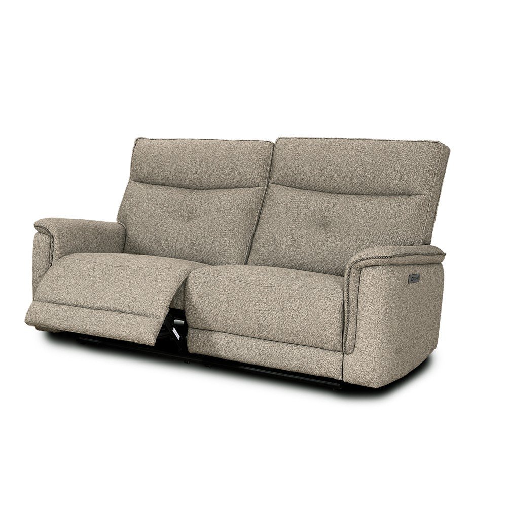 Divano recliner Elysio 3 posti elettrico in tessuto G093 sabbia