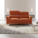 Divano recliner Luxora 2 posti elettrico in tessuto E006 aragosta