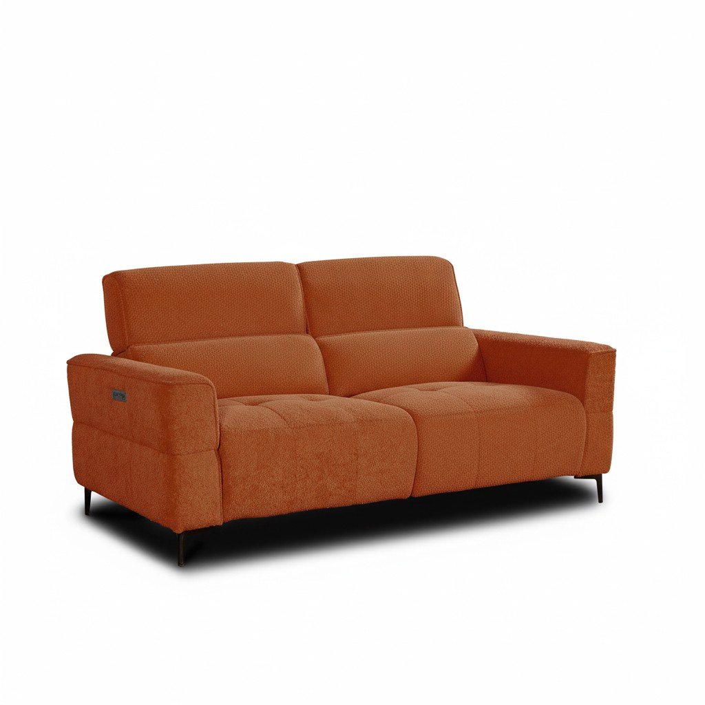 Divano recliner Luxora 3 posti elettrico in tessuto E006 aragosta