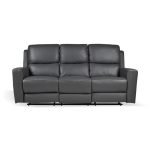 Divano recliner elettrici Claus 3 posti in vera pelle colore grigio scuro