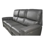 Divano recliner elettrici Claus 3 posti in vera pelle colore grigio scuro