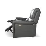 Divano recliner elettrici Claus 3 posti in vera pelle colore grigio scuro