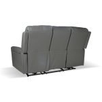 Divano recliner elettrici Claus 3 posti in vera pelle colore grigio scuro