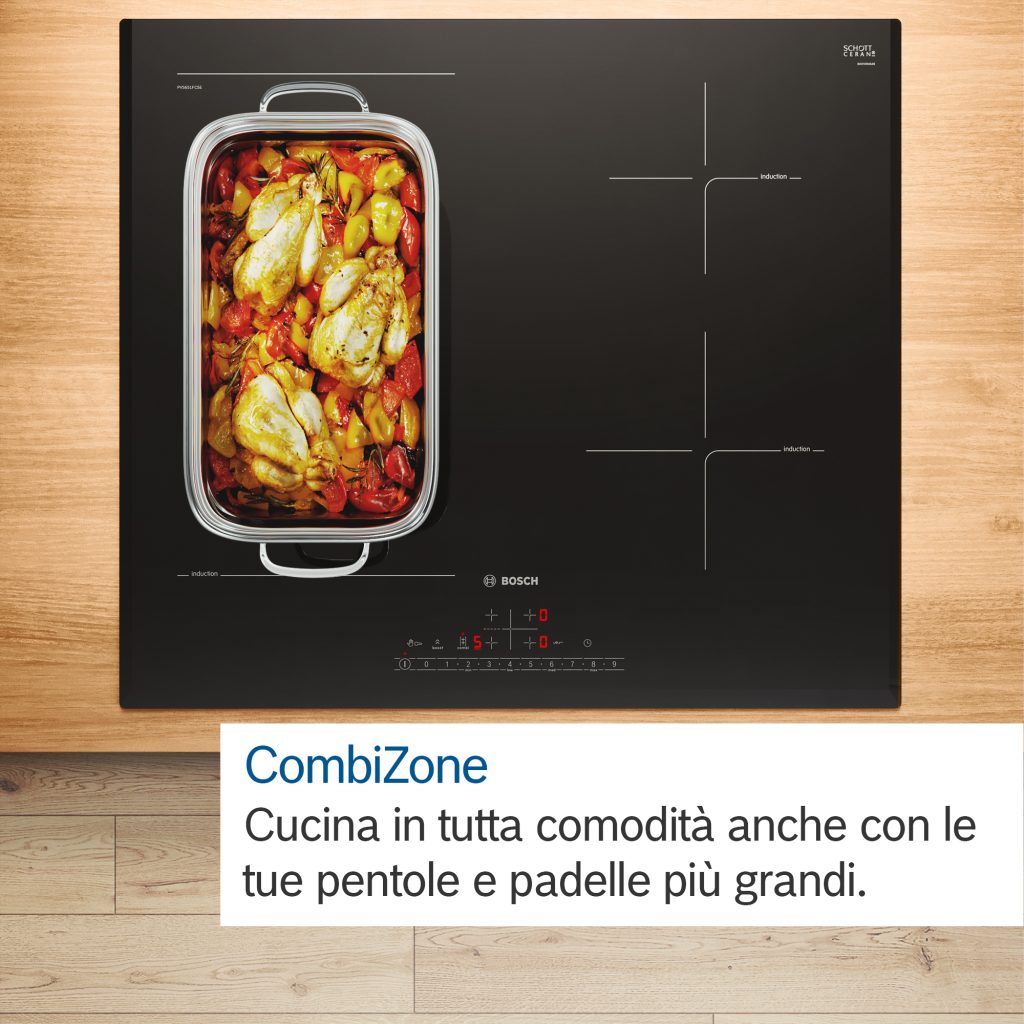 Bosch Serie 4 PVQ611BB6E Piano cottura a induzione 60 cm CombInduction Nero