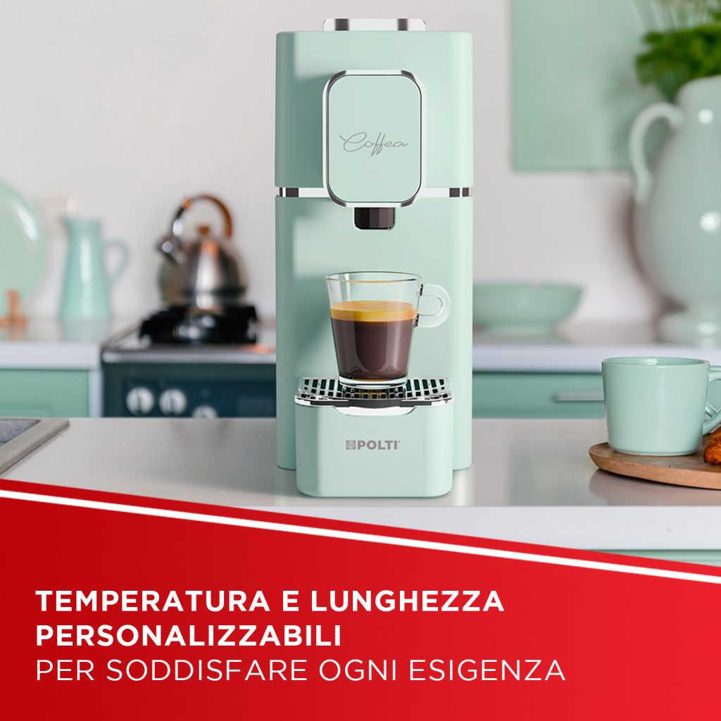 Polti Coffea S15G, macchina da caffè a cialde E.S.E. da 44 m con espulsione automatica delle cialde nell'apposito cassetto, serbatoio removibile da 0,85 l