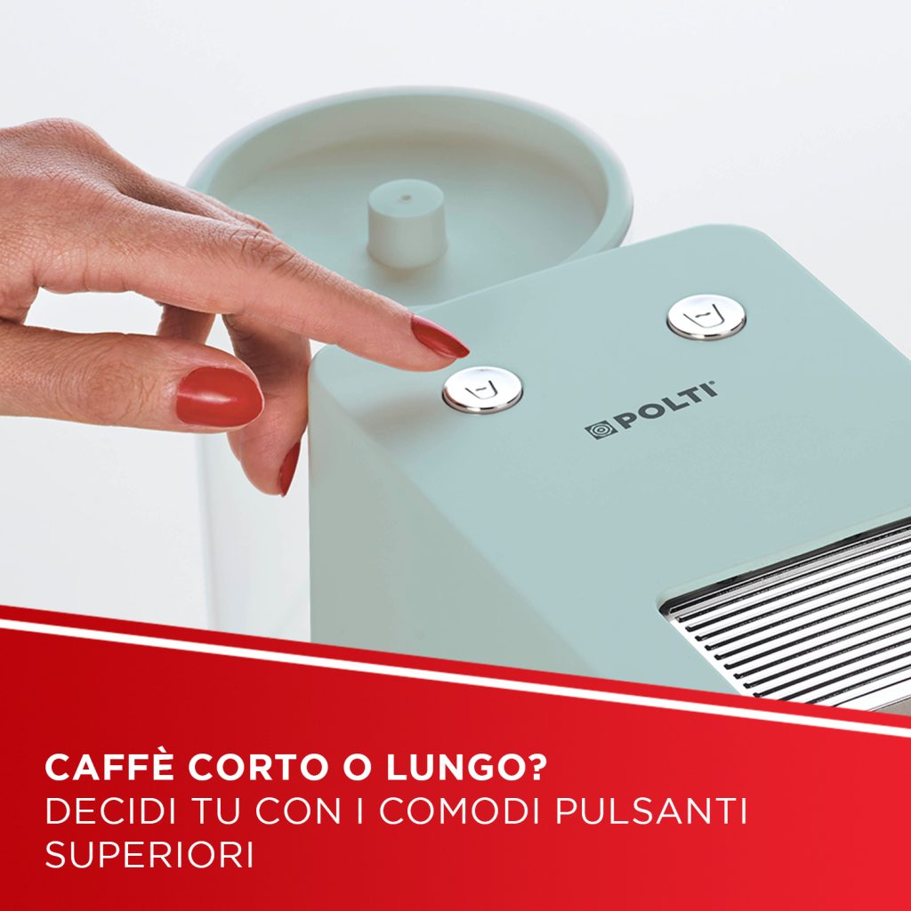 Polti Coffea S15G, macchina da caffè a cialde E.S.E. da 44 m con espulsione automatica delle cialde nell'apposito cassetto, serbatoio removibile da 0,85 l