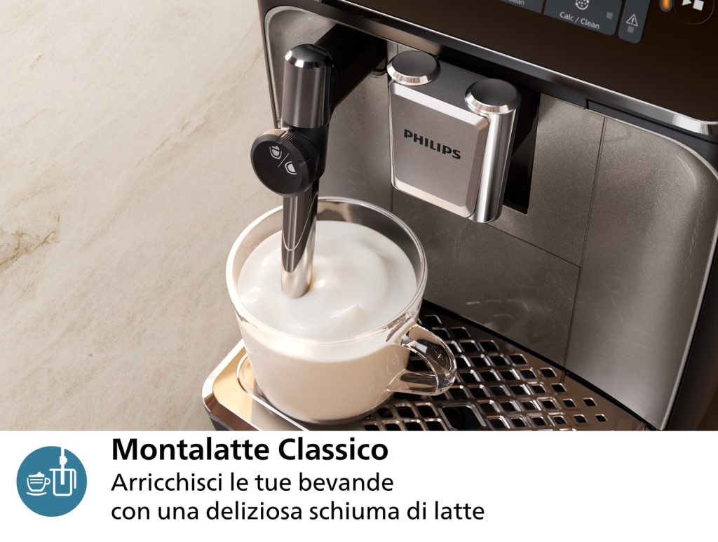 Philips Series 3300 EP3321/40 Macchina caffè automatica, 5 bevande, montalatte, 1.8L, macine in ceramica