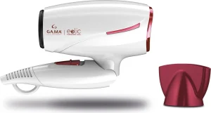 Ga.ma Phon Asciugacapelli da Viaggio Pieghevole Funzione Ionica Potenza 1600 Watt Motore DC Ultraleggero colore Bianco - GH0205 Eolic Ceramic Ion